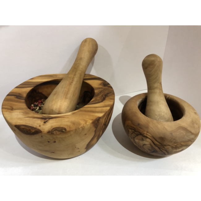 Mortier/ Pilon en bois d'olivier